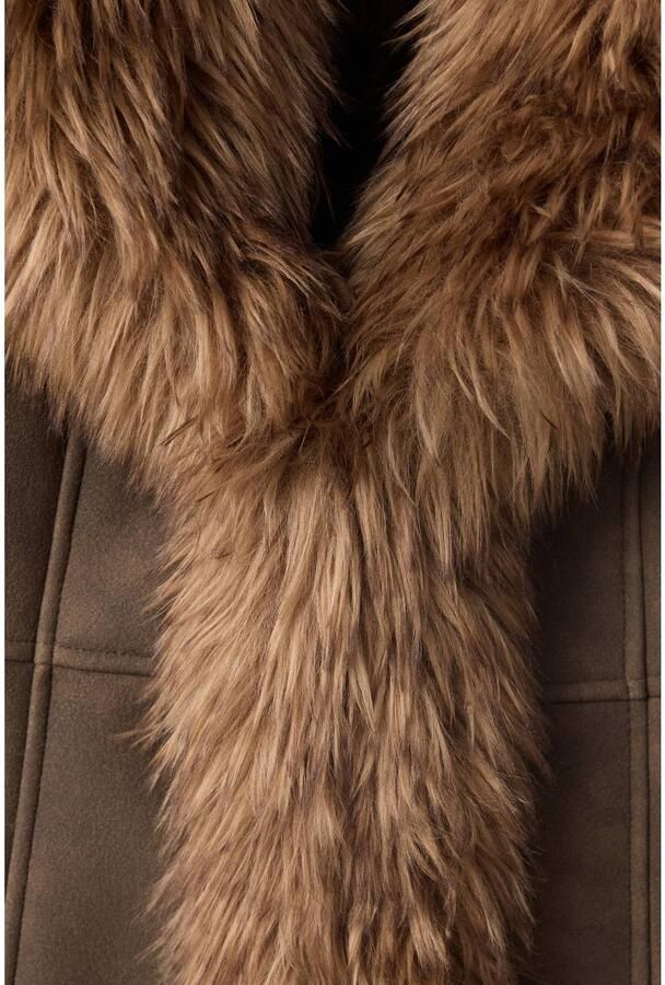 Mango imitatiebont winterjas bruin - Foto 2