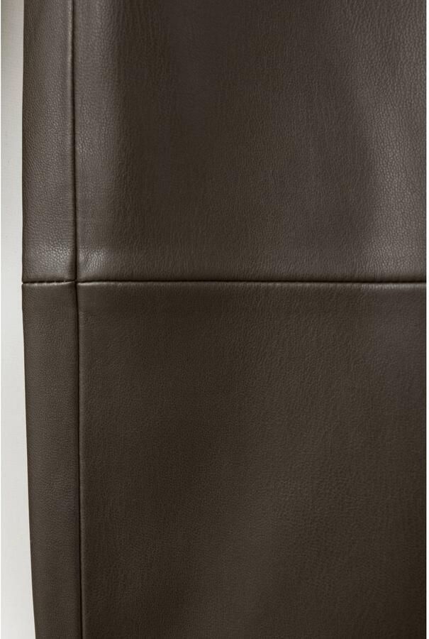 Mango imitatieleren barrel broek bruin groen - Foto 3