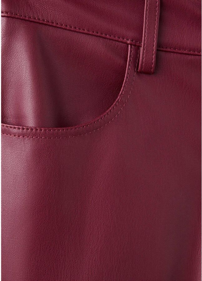 Mango imitatieleren flared broek rood - Foto 2