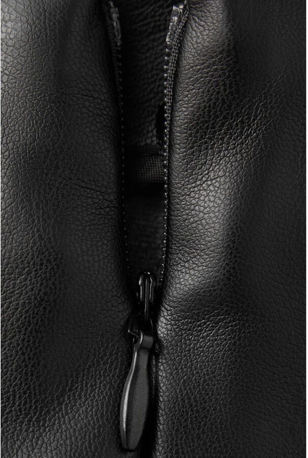 Mango imitatieleren midi rok zwart - Foto 3