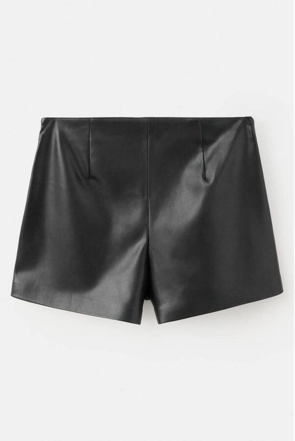 Mango imitatieleren skort zwart - Foto 3