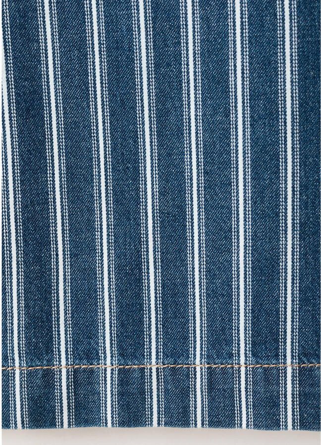 Mango Jeans met strepen gestreepte straight leg jeans met krijtstreep medium blue denim - Foto 2