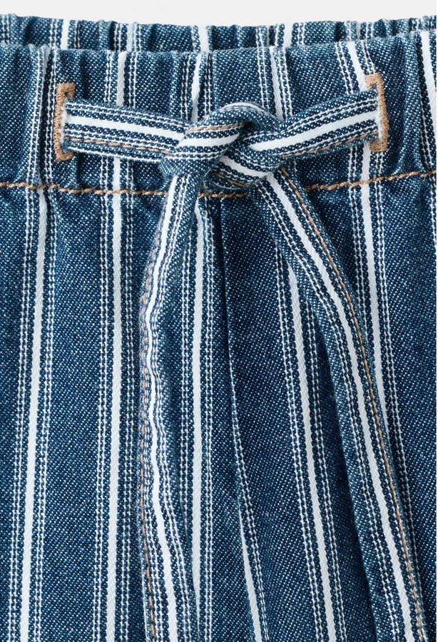 Mango Jeans met strepen gestreepte straight leg jeans met krijtstreep medium blue denim - Foto 3