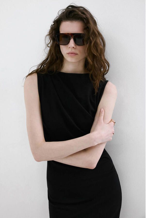 Mango jersey jurk zwart