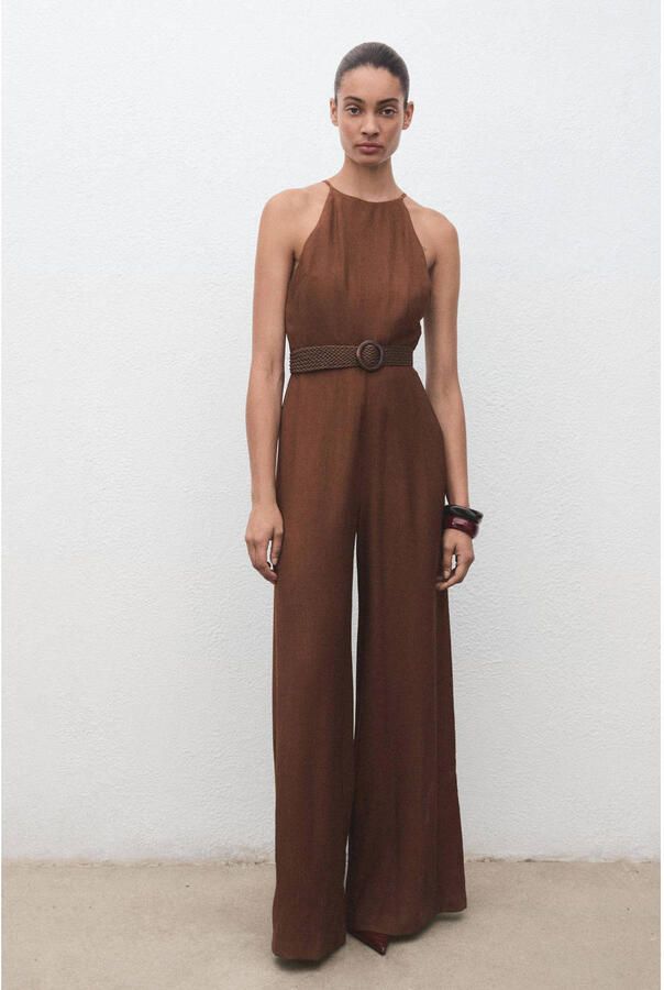 Mango jumpsuit bruin - Foto 3
