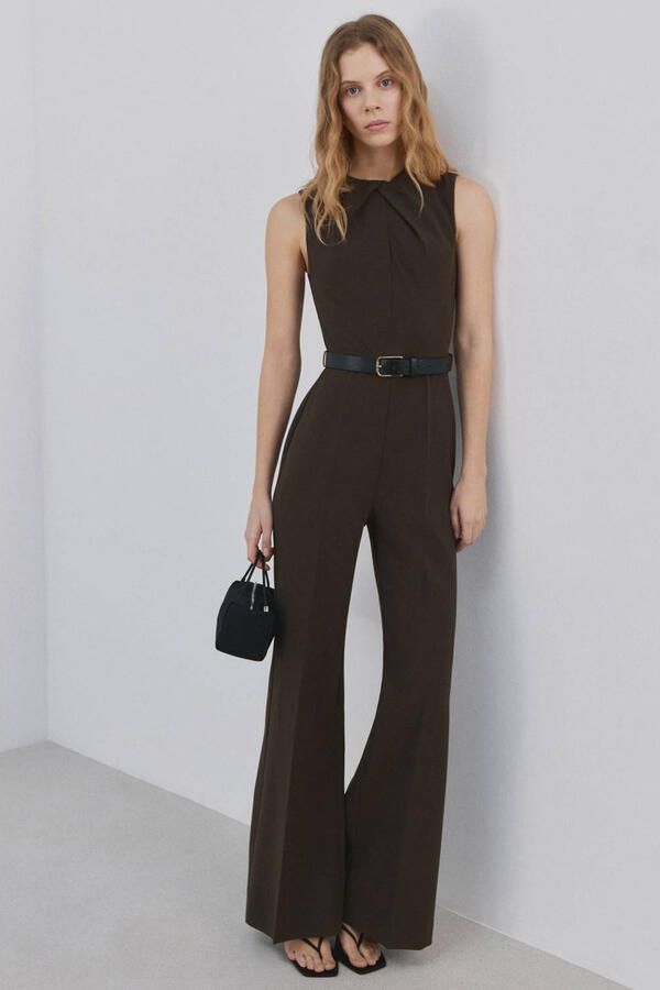 Mango jumpsuit bruin