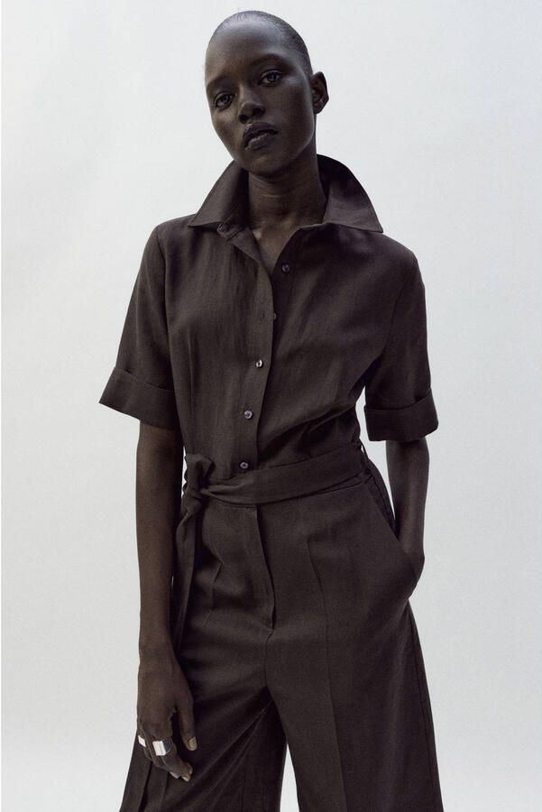 Mango jumpsuit bruin - Foto 3