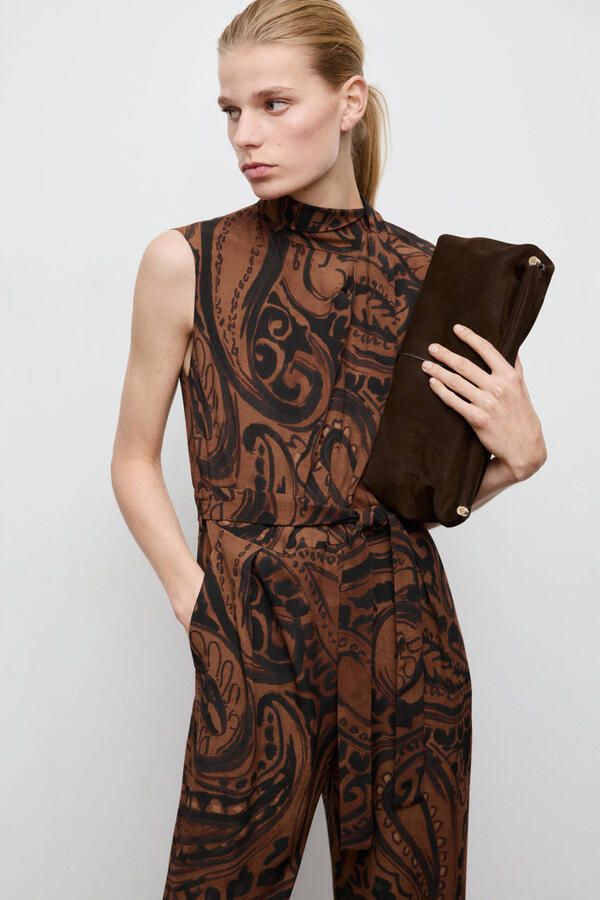 Mango jumpsuit bruin