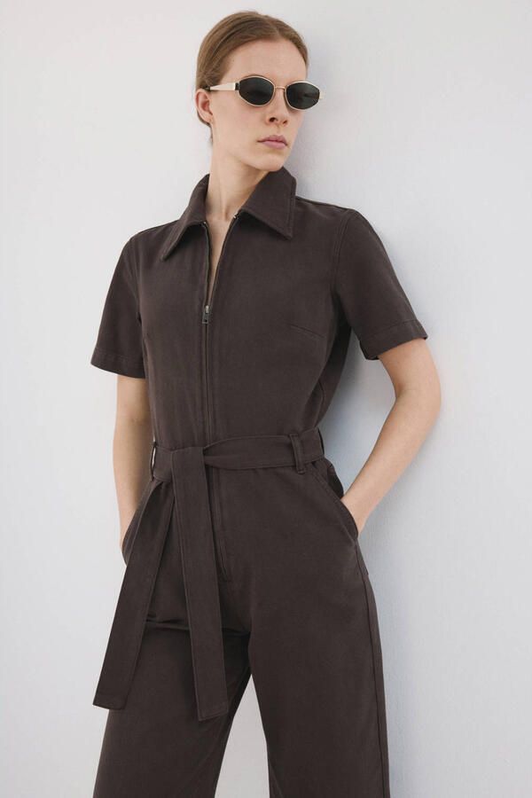 Mango jumpsuit bruin