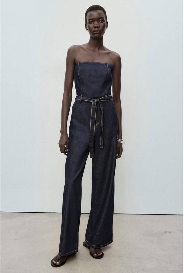 Mango jumpsuit dark blue denim