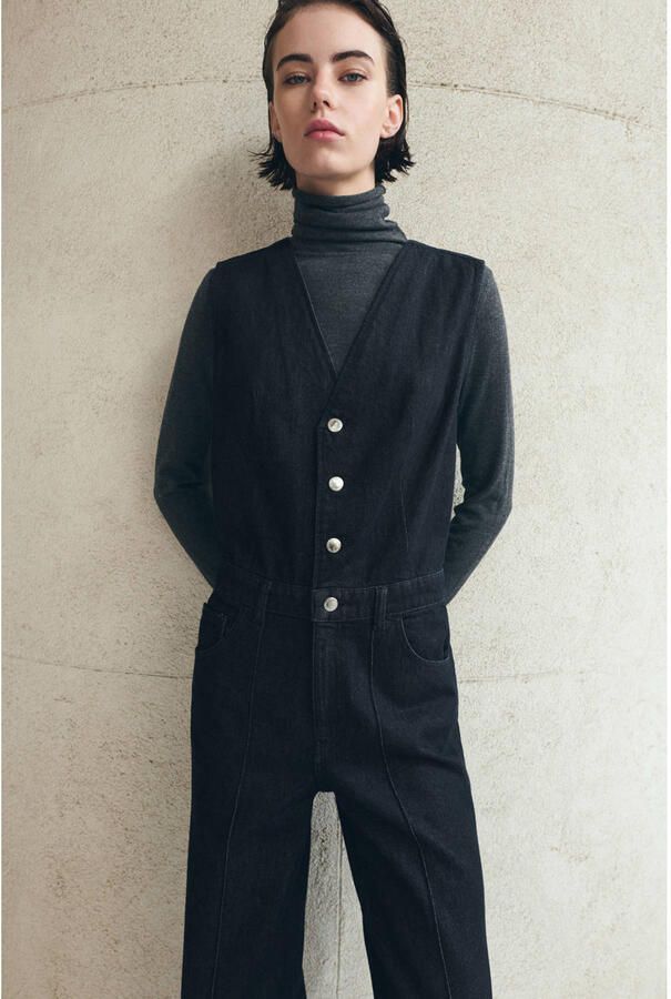 Mango jumpsuit dark blue denim