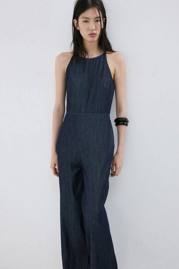Mango jumpsuit dark blue denim - Foto 3