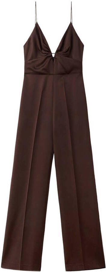 Mango jumpsuit donkerbruin