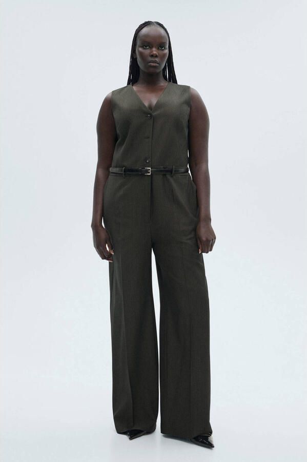 Mango jumpsuit donkergroen - Foto 3