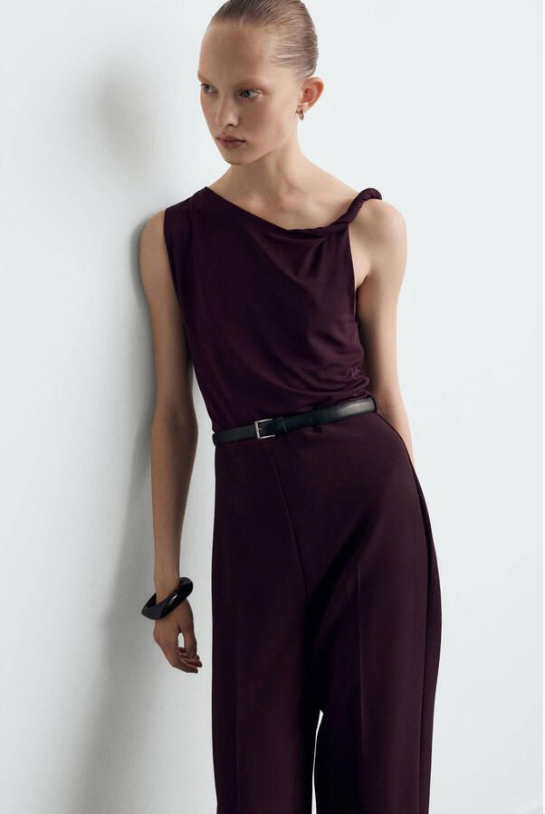 Mango jumpsuit donkerrood