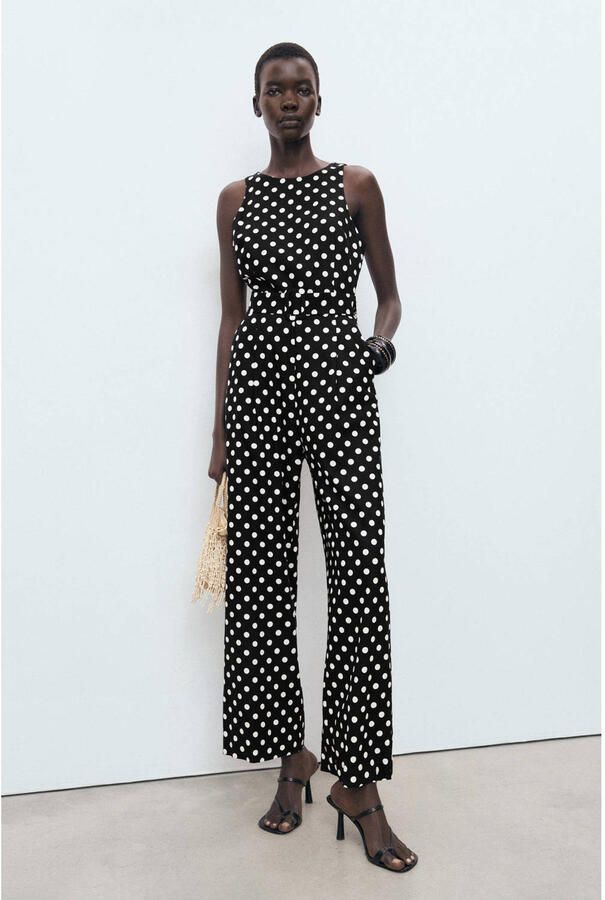 Mango jumpsuit linnen zwart - Foto 2