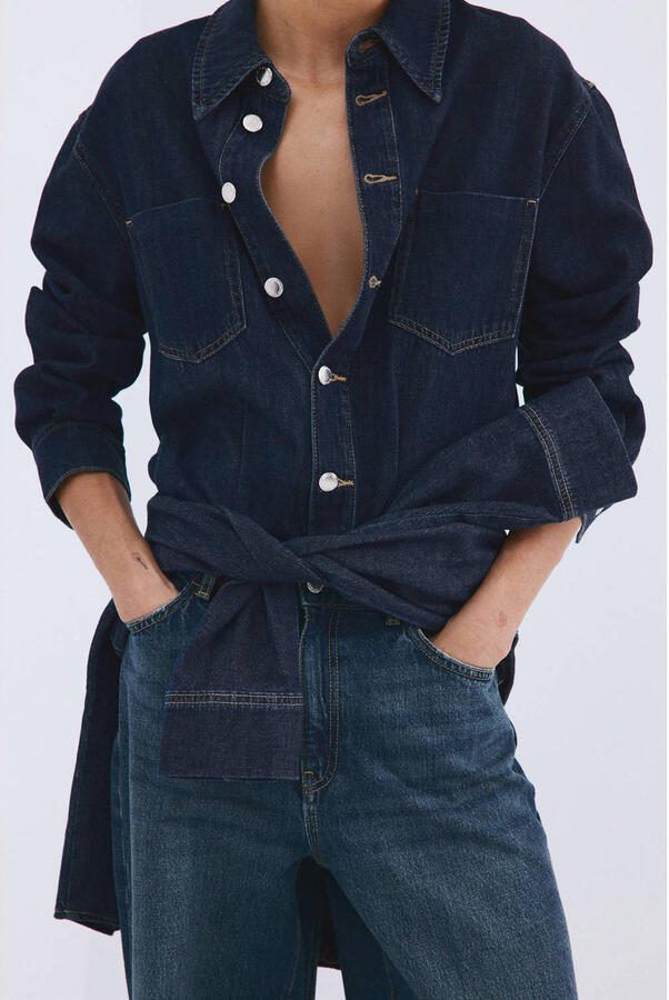 Mango jumpsuit medium blue denim