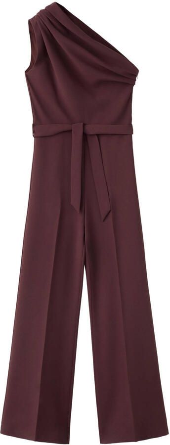 Mango jumpsuit met ceintuur donkerpaars