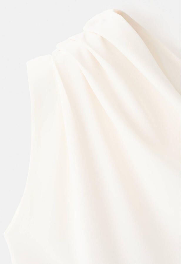 Mango jumpsuit met ceintuur ecru - Foto 2