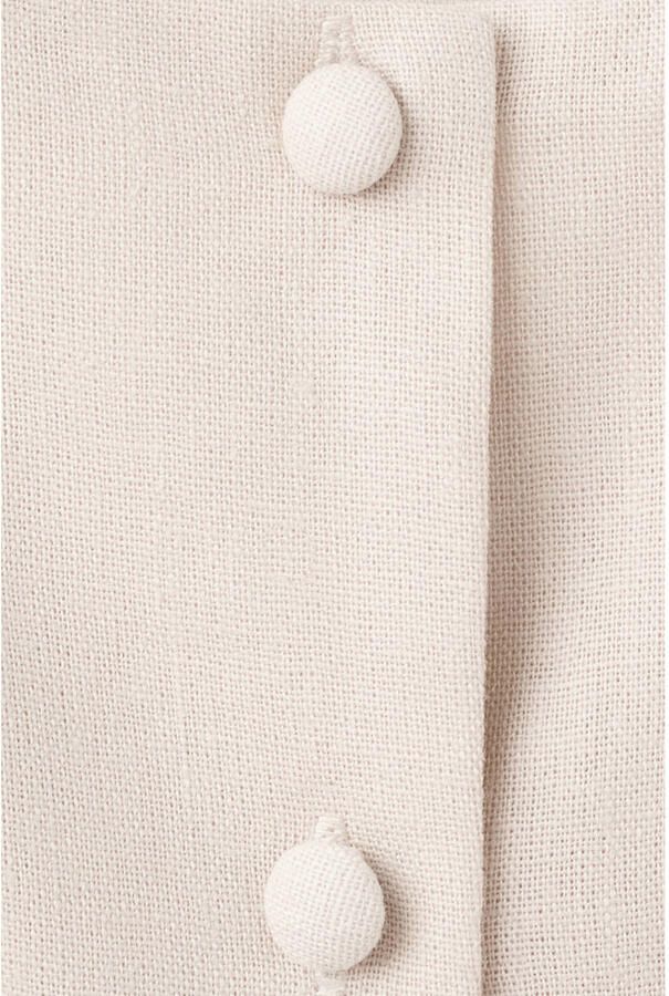Mango jumpsuit met ceintuur en linnen beige - Foto 2