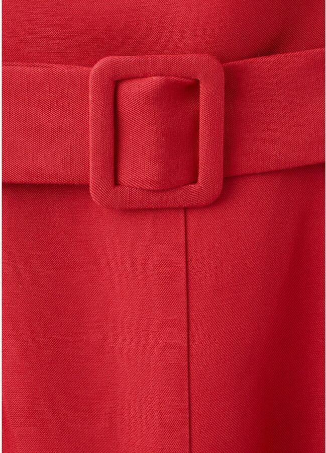 Mango jumpsuit met ceintuur en linnen rood - Foto 2