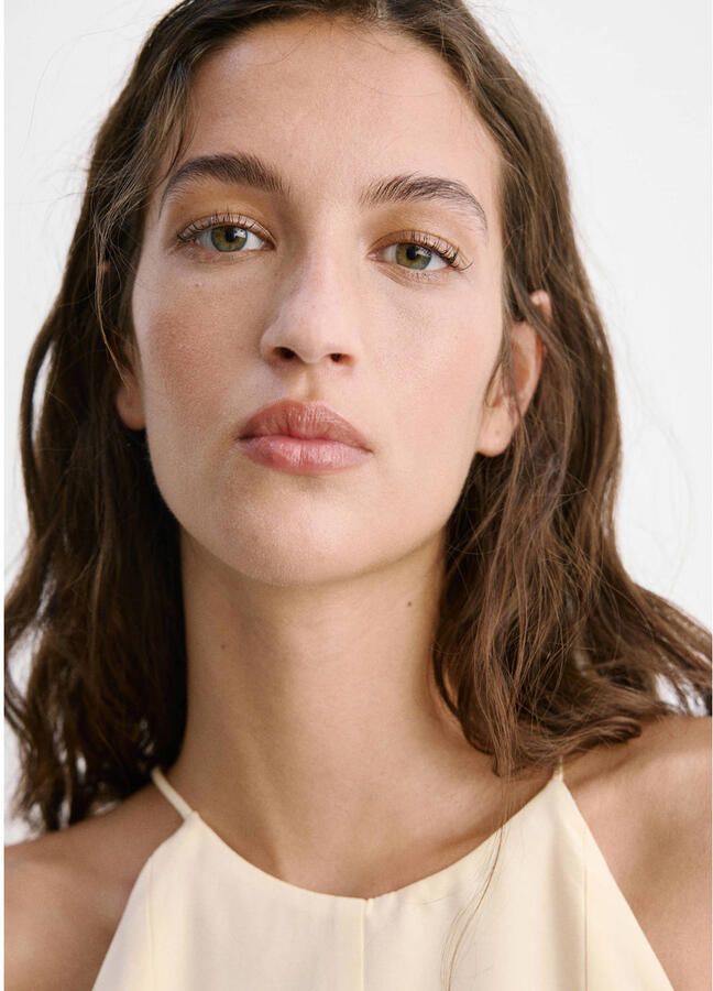 Mango jumpsuit met linnen beige - Foto 2
