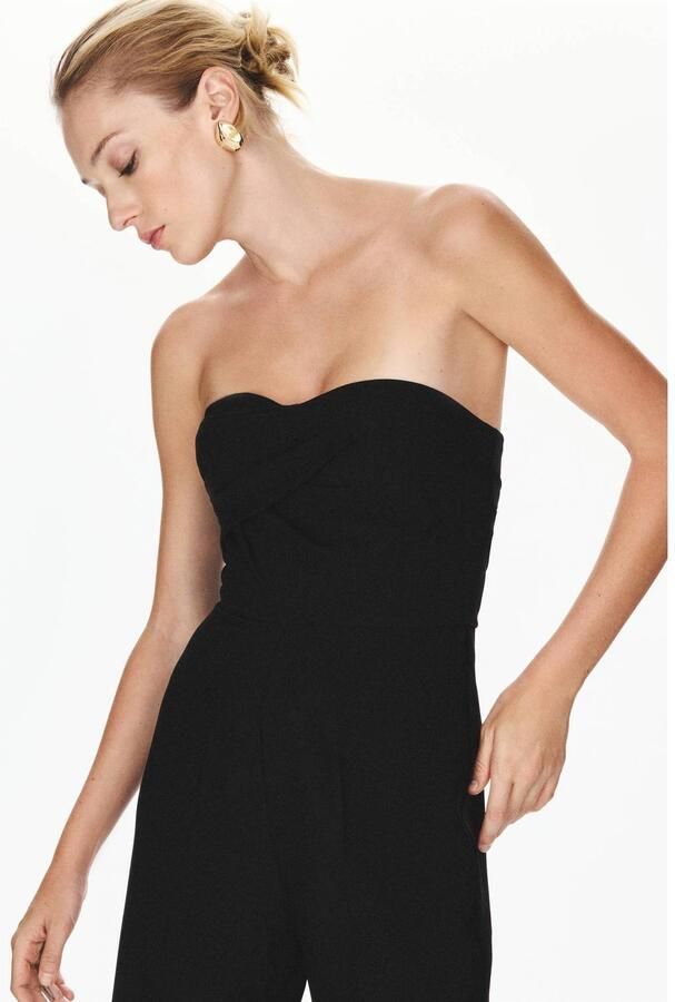Mango jumpsuit met plooien zwart