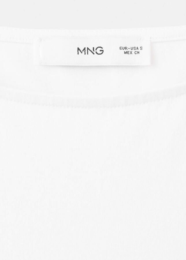 Mango katoenen broderie midi zomerjurk wit - Foto 2