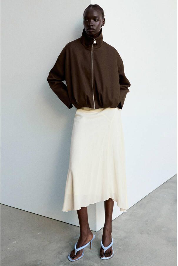Mango katoenen jacket bruin