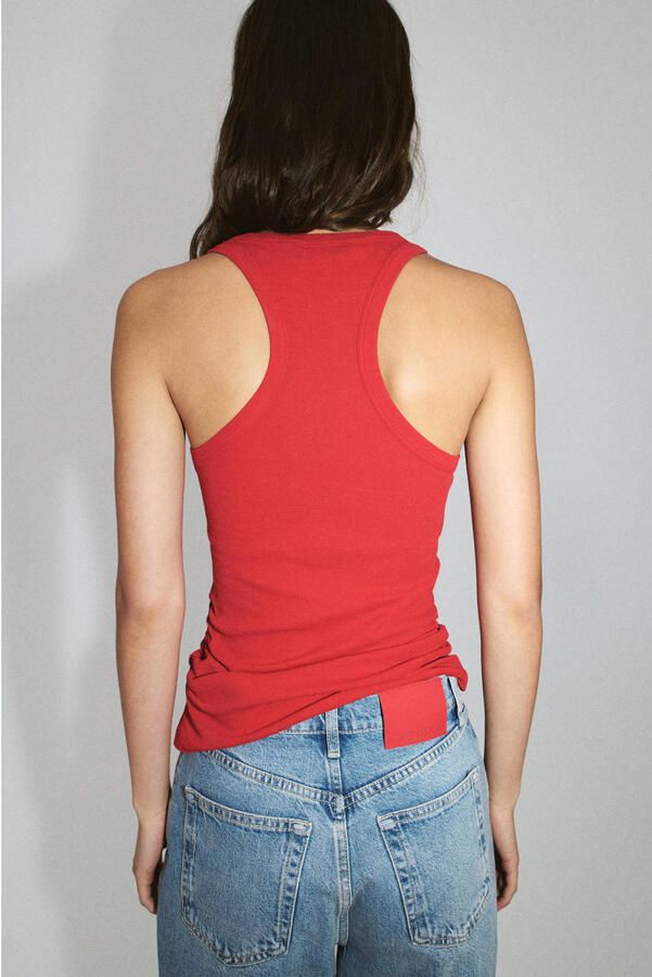 Mango katoenen top rood - Foto 3