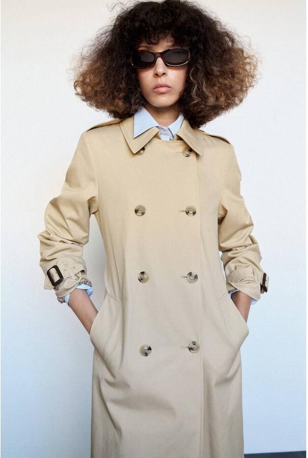 Mango katoenen trenchcoat beige - Foto 3