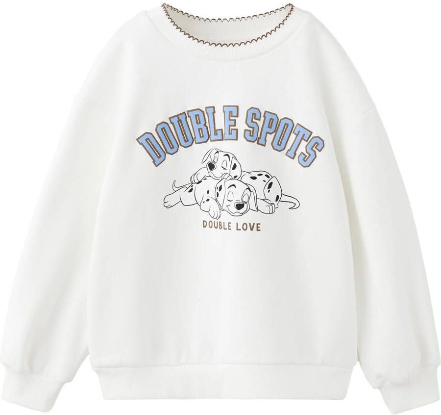 Mango Kids 101 Dalmatiërs sweater met print wit