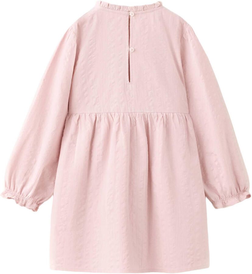 Mango Kids A-lijn jurk met ruches en print roze - Foto 2