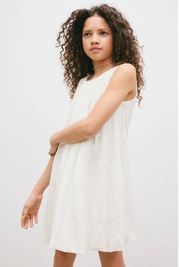 Mango Kids A-lijn jurk wit