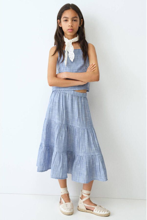 Mango Kids A-lijn rok blauw