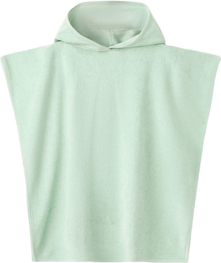 Mango Kids badstof strandponcho groen