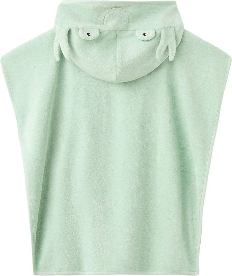Mango Kids badstof strandponcho groen - Foto 2