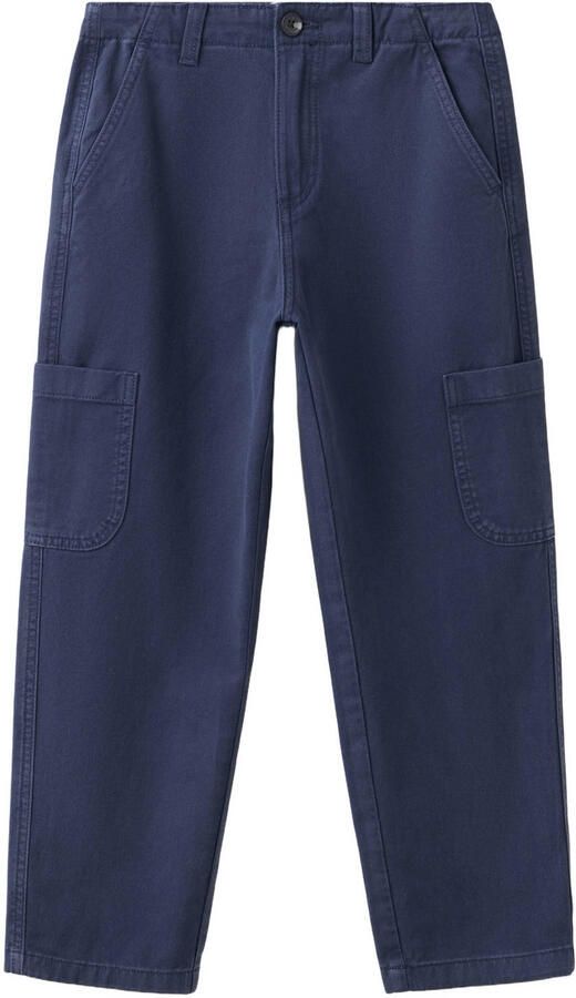 Mango Kids baggy cargo jeans donkerblauw
