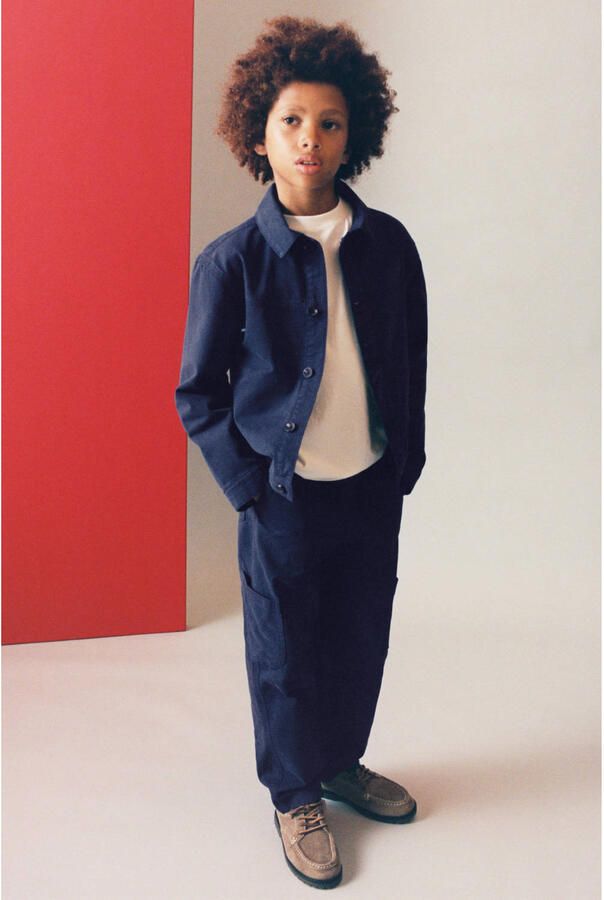 Mango Kids baggy cargo jeans donkerblauw - Foto 3