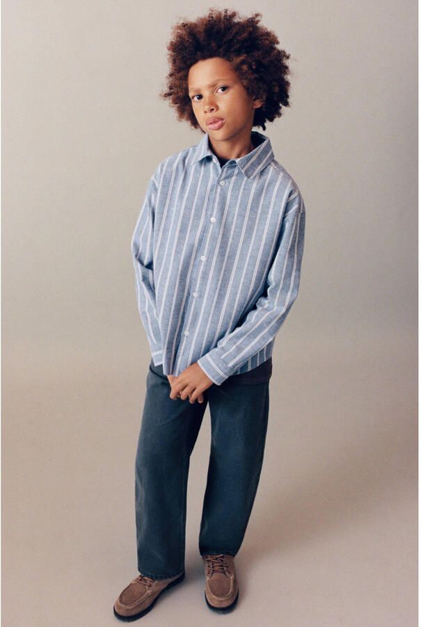 Mango Kids ballon barrel jeans donkerblauw