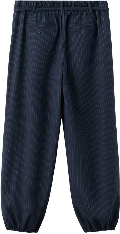 Mango Kids ballonbroek met glitters en krijtstreep marineblauw - Foto 3