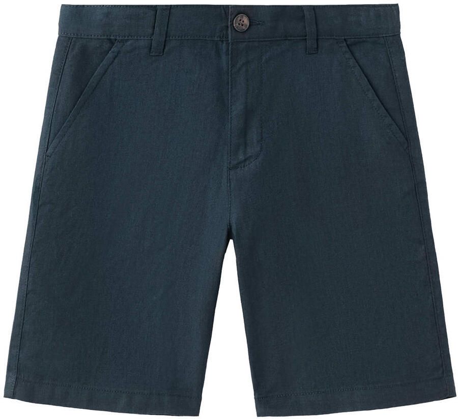 Mango Kids bermuda short met linnen donkerblauw