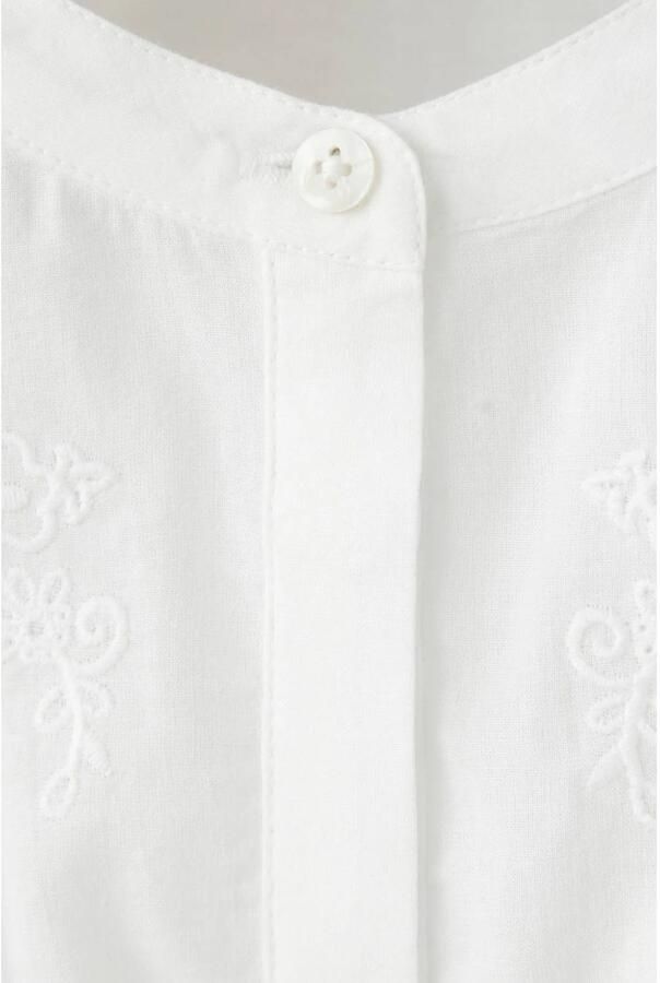 Mango Kids blouse met borduursels wit - Foto 2