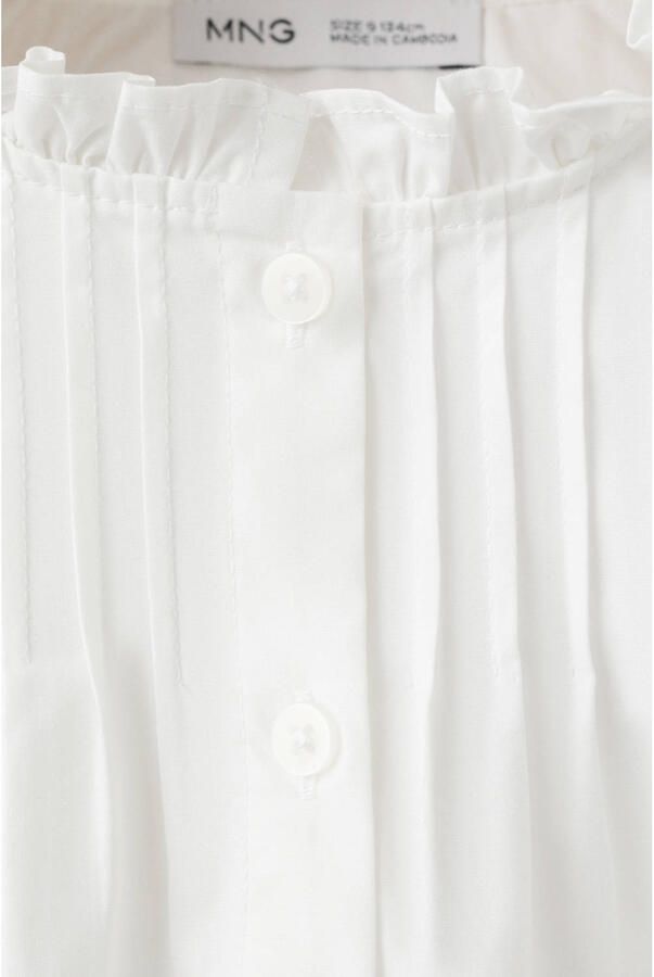 Mango Kids blouse met plooien en ruches wit - Foto 2