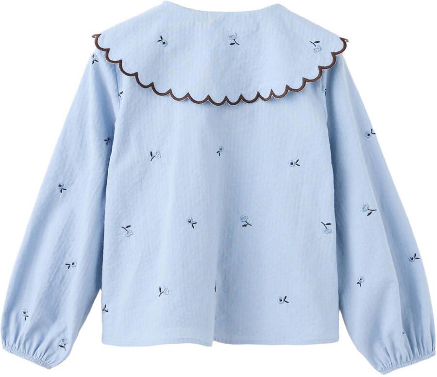 Mango Kids blouse met print lichtblauw - Foto 2