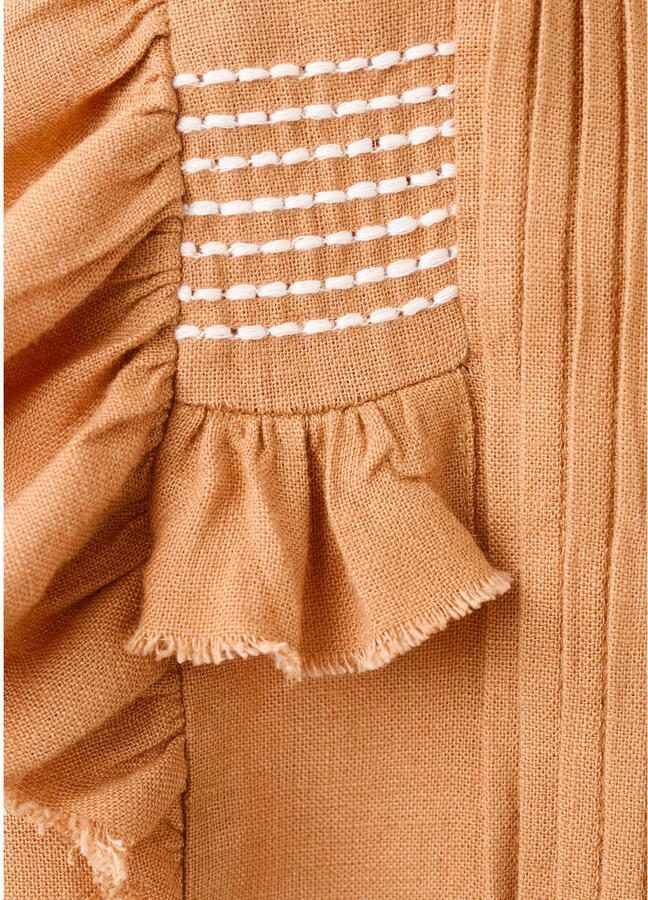 Mango Kids blouse met ruches donkeroranje - Foto 2