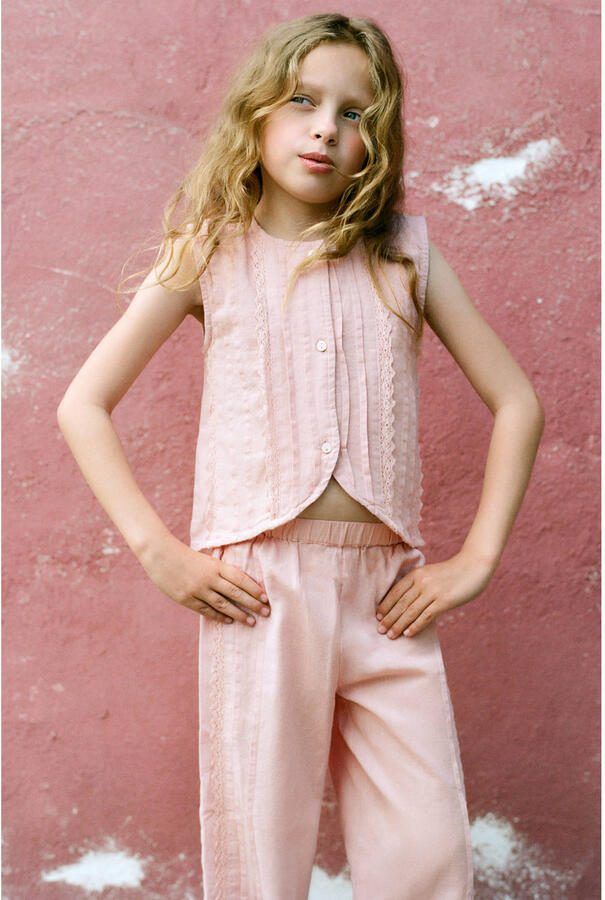 Mango Kids blouse roze - Foto 2