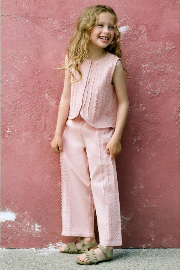 Mango Kids blouse roze - Foto 3