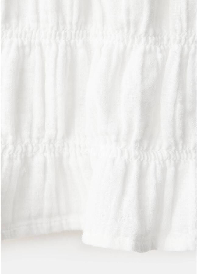 Mango Kids blouse wit Meisjes Katoen Ronde hals Effen - Foto 3