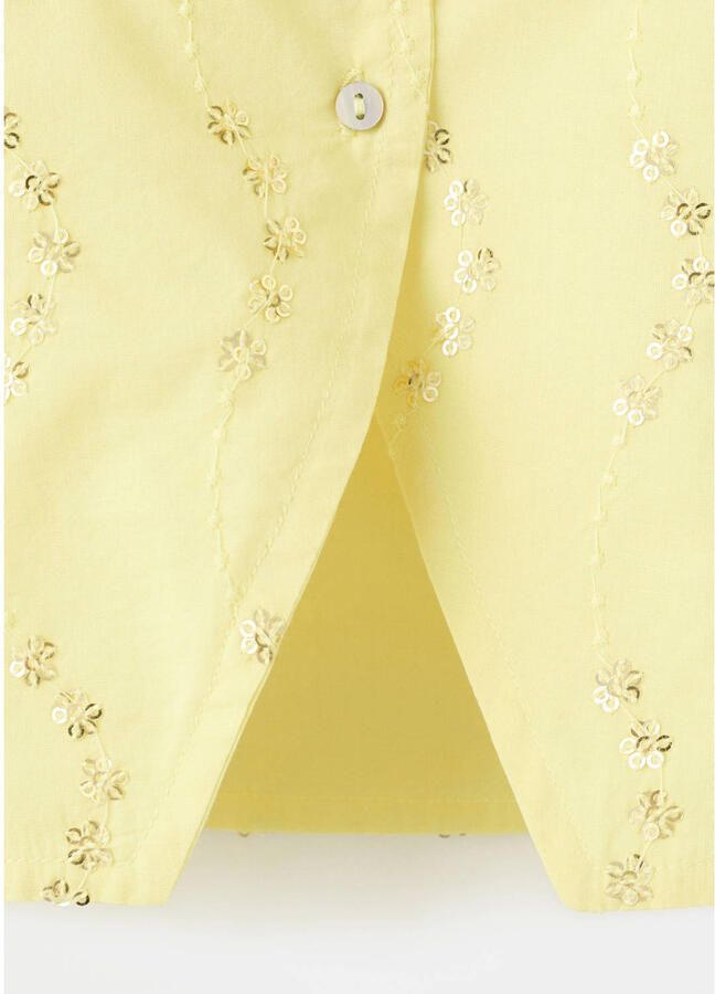 Mango Kids blousetop geel met pailletten - Foto 2